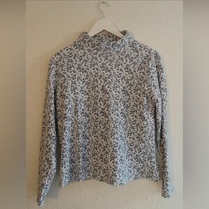 Croft & Barrow Blue Floral Medium Turtleneck